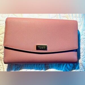 Kate Spade Laurel Way Tri-Fold Dusty Peony Wallet. EUC